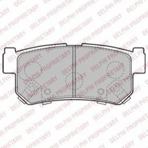<strong>Комплект гальмівних колодок задн, SSANGYONG ACTYON I, ACTYON SPORTS I, ACTYON SPORTS II, KORANDO, KYRON, MUSSO, MUSSO SPORTS, REXTON / REXTON II, REXTON W / REXTON, RODIUS II 2.0D-3.2 06.96- DELPHI LP2127 (фото 1)</strong>