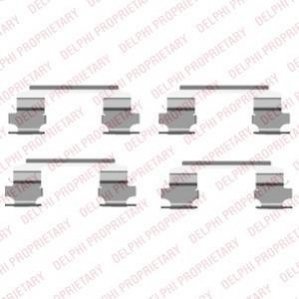 NISSAN К-т установочный пер. торм. колодок Pathfinder 3,3-3,5 -04 Delphi LX0462 (фото 1)