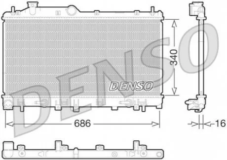 Радиатор охлаждения двигуна для Subaru DENSO DRM36015 фото товару