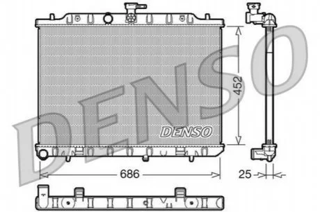 Радіатор охолоджування для DENSO DRM46007 фото товару
