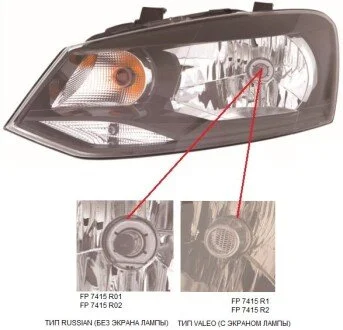 Фара передня для Volkswagen DEPO FP 7415 R01-E фото товару