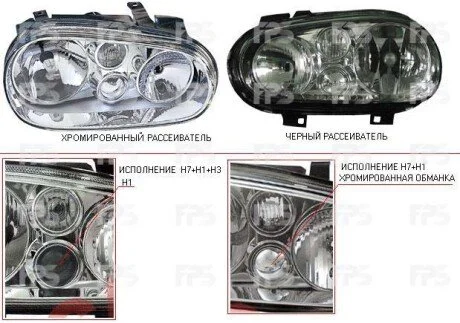 Фара передня для Volkswagen DEPO FP 9523 R4-E фото товару