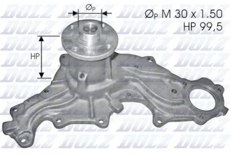 FORD Помпа воды Sierra V6 2.0,2.3,2.8 84- для DOLZ F-120 фото товару