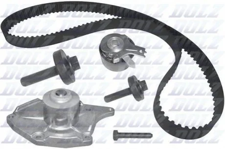 RENAULT К-т ГРМ (помпа + ремень + ролик + крепеж) CLIO II 1.5 dCi 03-05, KANGOO 1.5 dCi 02-, MEGANE II 1.5 dCi 04-06 для Renault, Nissan DOLZ KD003 фото товару