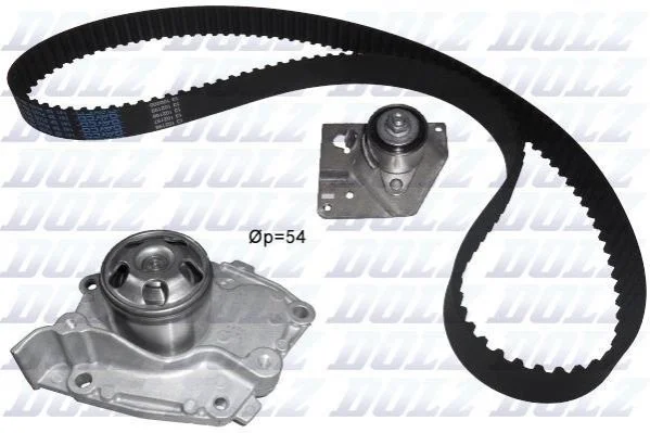 <strong>NISSAN К-т ГРМ (помпа + ремень + ролик) PRIMERA Hatchback (P12) 1.9 dCi 03-07, RENAULT GRAND SCЙNIC II 1.9 dCi 04-08, LAGUNA II 1.9 dCi 04-05, MEGANE II 1.9 dCi 02-08, SCЙNIC II 1.9 dCi 05-08 DOLZ KD027 (фото 1)</strong>