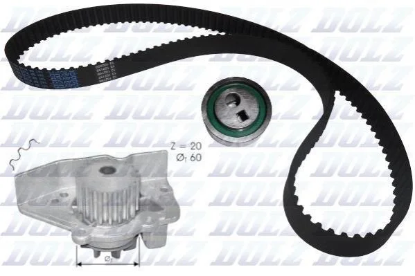 <strong>CITROEN К-кт ГРМ (помпа + ролик + ремень) BX 1,6 1,9 92- XANTIA 1,6i 1,8i 93- ZX 1,6i 1,8i DOLZ KD030 (фото 1)</strong>