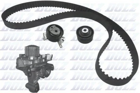 CITROEN К-кт ГРМ (помпа + 2 ролика + ремень) C4 I 2.0 16V 04-07, C5 II 1.8 16V 04-05, JUMPY 2.0 i 16V 00-06, FIAT SCUDO 2.0 00-06, LANCIA PHEDRA 2.0 02-10, PEUGEOT 206, 307, 406, 407, 607 для DOLZ KD056 фото товару