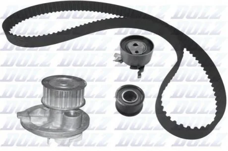 DAEWOO К-кт ГРМ (помпа + ремень + 2 ролика) Evanda,Nubira,Opel Astra F,Omega B,Vectra B 1.8/2.0 для DOLZ KD068 фото товару