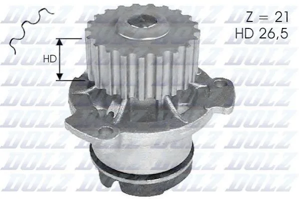 <strong>Водяний насос Dolz LADA 2108-21099 (круглий зуб) DOLZ L121 (фото 1)</strong>