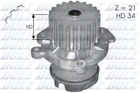 Водяний насос Dolz для Lada DOLZ L124 фото товару