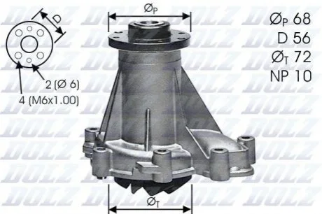 Насос системи охолодження для DOLZ M276 фото товару