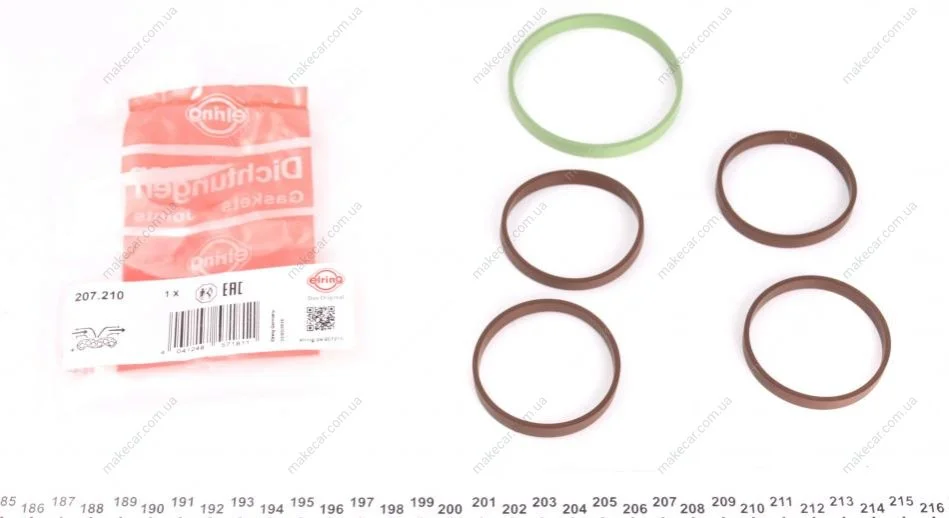 <strong>Комплект прокладок, впускний колектор (4+1) OPEL/CHEVROLET 1,8 16V F18D4/A18XER/B18XER/Z18XER (вір-в ELRING 207.210 (фото 1)</strong>