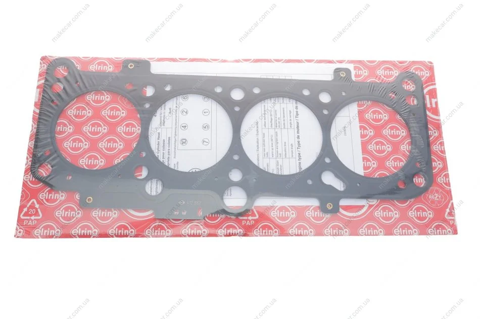 <strong>Прокладка головки 1.9TDI/SDI Caddy 96-04/Golf 94-99/Passat 94-01 (2мітки) ELRING 412.882 (фото 1)</strong>