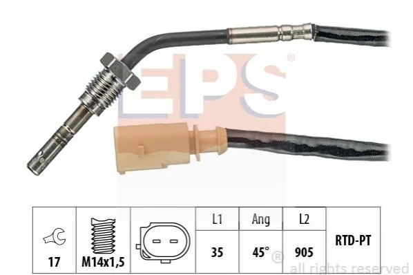<strong>VW Датчик температуры ОГ Polo AUDI, SKODA, 1,2-1,6TDI EPS 1.220.016 (фото 1)</strong>