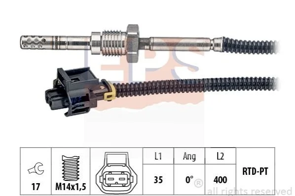 <strong>OPEL Датчик температуры ОГ Antara 2,0CDTi -11, CHEVROLET Captiva 2,0D 06- EPS 1.220.185 (фото 1)</strong>