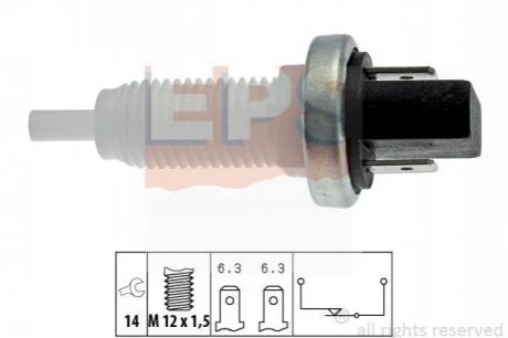 ALFA ROMEO Выключатель STOP-сигналов 33 83-95 (2-х конт.) для Alfa Romeo EPS 1.810.001 фото товару