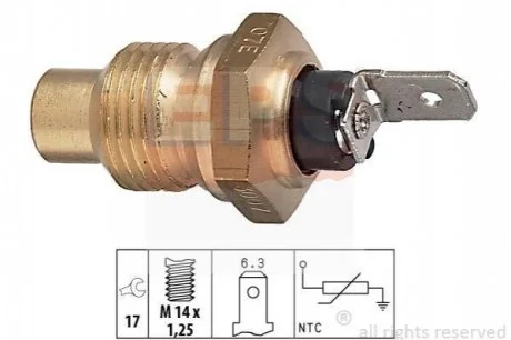Датчик температури Peugeot 205,305,309 83-94 для Peugeot, Renault, Fiat, Citroen EPS 1.830.007 фото товару