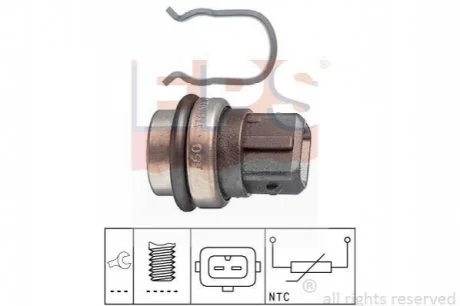 Датчик температури води VW Golf II, Passat 1.0/1.3/1.6TD/1.8 88- для Volkswagen, Seat, Ford, Audi EPS 1.830.086 фото товару