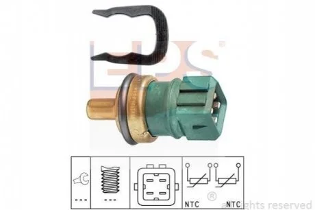 Датчик температури охолодж. рідини (4 pin, блакитн для Audi, Skoda, Volkswagen, Seat EPS 1.830.260 фото товару