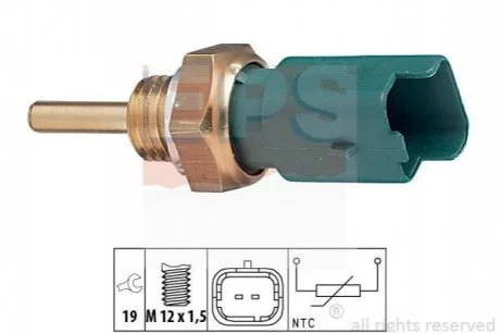 Датчик температури охол. Fiat 1.2-1.9JTD 99-,Opel 1.3-1.9 CDTI 03- для Opel, Fiat, Saab, Suzuki, Lancia EPS 1.830.261 фото товару