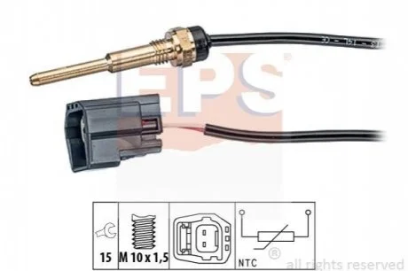 Датчик температури охолоджувальної рідини Citroen Jumper 2.2HDi 06-/Ford Focus 1.8/2.0 99-04/Transit 2.2TDCi 06- для Ford, Fiat, Citroen, Jaguar, Peugeot EPS 1.830.289 фото товару