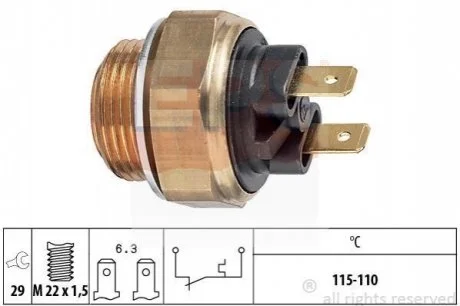 Датчик увімкнення вентилятора (115-110°C) MB Vito 96-03 /Land Rover /Saab 900 88- для Land Rover, Mercedes, Saab EPS 1.850.135 фото товару