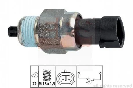 Вимикач заднього ходу Fiat Doblo 1.4-1.6 01- /Brava 1.2-1.4 98-01 для EPS 1.860.142 фото товару