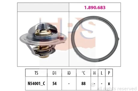 HYUNDAI Термостат i30 1.4 16-, KIA CEED 1.4 12- для Chrysler, KIA EPS 1.879.997 фото товару