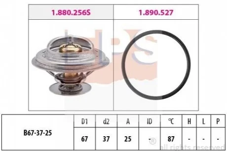 Термостат 87C Audi 90/100/200/A6 80/100 2,2/2 для BMW EPS 1.880.256 фото товару