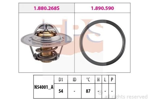 <strong>Термостат 87C (з прокладкою) Skoda Octavia 1.6(AEH). EPS 1.880.268 (фото 1)</strong>