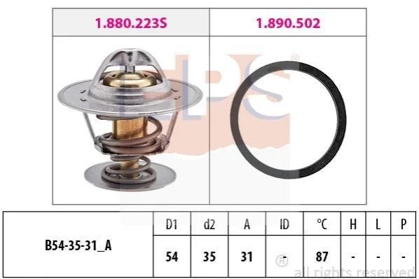 <strong>VW Термостат (Made in Italy!) 87°C (прокладка + кольца) 1,4-1,8Audi 80, 100,A6,Golf II,III,IV,V,T5,Passat,T4 2,0 -97,SeatFord EPS 1.880.278 (фото 1)</strong>