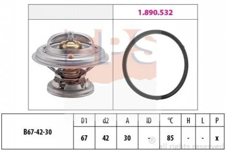 Термостат 85C DB OM 601-603 W124/ для Mercedes, SsangYong EPS 1.880.280 фото товару