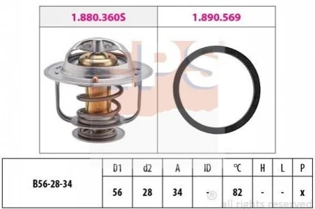 TOYOTA Термостат (Made in Italy!) Hiace III,IV,Previa,Mitsubishi ASX,Lancer,Outlander,Citroen C-Crosser для Toyota, Lexus, Mini EPS 1.880.360 фото товару