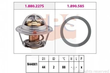 Термостат Daewoo Matiz 0.8 98- для EPS 1.880.366 фото товару