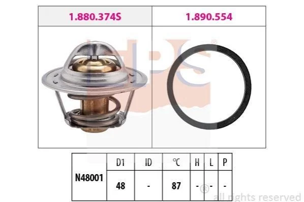 <strong>DAEWOO Термостат (Made in Italy!) 87C Espero,Lanos EPS 1.880.374 (фото 1)</strong>