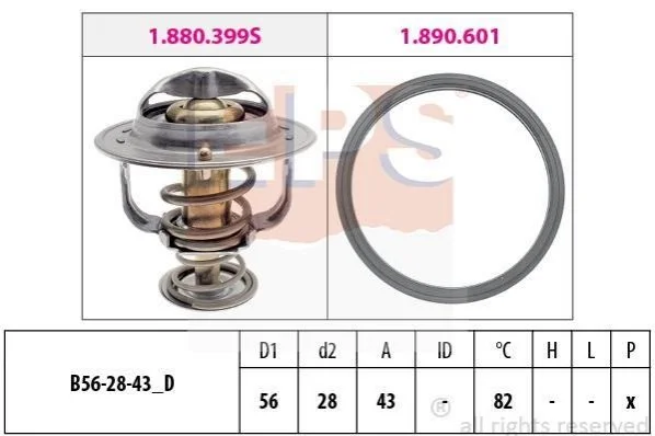 <strong>Термостат 82C Lexus GS/LS 4.0 RX 3.0 97- Mitsubishi Galant/Grandis/OutlanderToyota Avensis/Corolla/Camry 00- EPS 1.880.404 (фото 1)</strong>