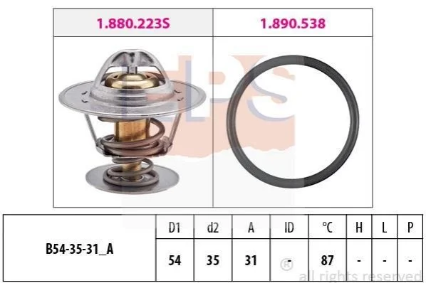 <strong>VW Термостат (Made in Italy!) 87°C 1,4-1,8 AUDI 80, A6 2,0 -97, SEAT FORD PEUGEOT J5 90 EPS 1.880.434 (фото 1)</strong>