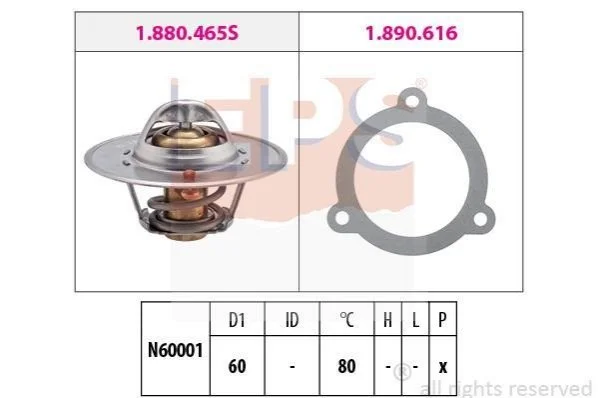 <strong>SKODA Термостат с прокладкой FELICIA 1.3I 95- 80 EPS 1.880.465 (фото 1)</strong>