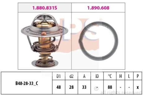 HYUNDAI термостат i10 1,1 11- для Hyundai EPS 1.880.831 фото товару