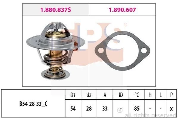 <strong>Термостат із прокладкою Hyundai Elantra/Santa Fe/Tucson/Kia Seed 2.0 CRDi/Sportage 1.5/1.6/1.5CRDi/2.0 CRDi 04- EPS 1.880.838 (фото 1)</strong>