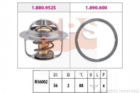 SUBARU Термостат 88С° Impreza 1,5 08- для Subaru EPS 1.880.952 фото товару
