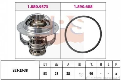 VW Термостат (Made in Italy!) Jetta 1,8-2,0TSI 12- для Volkswagen EPS 1.880.957 фото товару