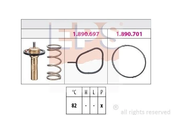 <strong>FORD Термостат 82 °C C-MAX 1.6 10-19, KUGA 1.6 13- EPS 1.880.961 (фото 1)</strong>