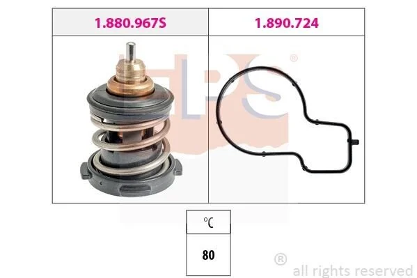 <strong>VW Термостат 80 °С JETTA IV 1.6 MPi 15-18, POLO V 1.6 14-17, SKODA POCTAVIA III 1.0 TSI 16-20, SEAT TOLEDO IV 1.6 15-19 EPS 1.880.967 (фото 1)</strong>