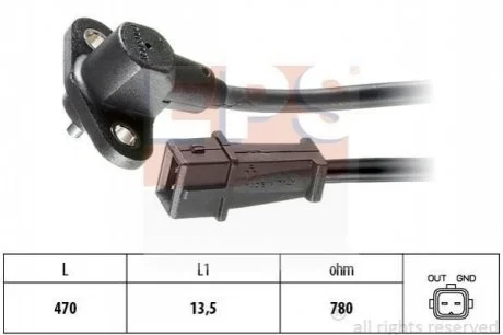 FIAT Датчик оборотов двигателя Fiorino,Tempra,Tipo,Uno,LANCIA Dedra,Delta для Fiat, Lancia EPS 1.953.003 фото товару
