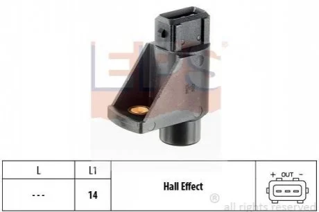 OPEL Датчик оборотов двигателя OMEGA 2.5I 94- для Opel, Vauxhall EPS 1.953.042 фото товару