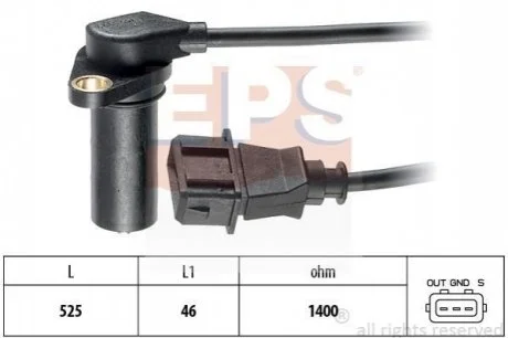 Датчик положення к/вала Audi A4, A6 /VW Caddy II, Golf III, IV, Passat, Polo /Ford Galaxy 1.7SDi-1.9TDi 93- для Volkswagen, Audi, Ford, Seat EPS 1.953.068 фото товару