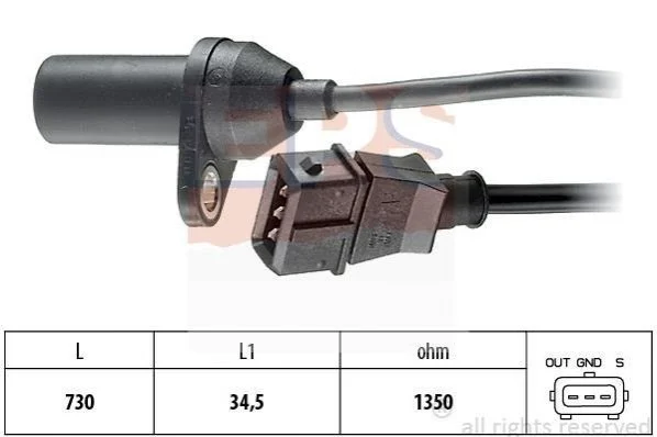 <strong>Датчик колінвала Fiat Brava, Bravo, Doblo, Marea, Multipla, Palio, Stilo 1.6 16V 10.95- EPS 1.953.157 (фото 1)</strong>