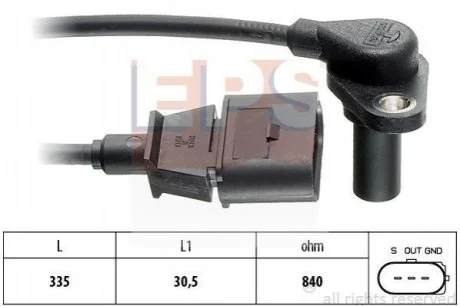Датчик положення к/вала (для АКПП) Audi A3 /Seat Leon, Toledo II /Skoda Octavia /VW Bora, Golf IV 1.6-2.3 96- для EPS 1.953.220 фото товару