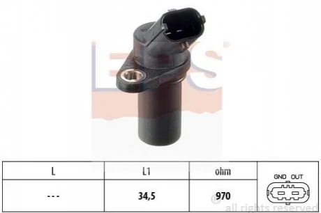 Датчик положення к/вала Opel Agila, Astra G/H, Corsa B/C, Meriva, Tigra 1.0-1.4 96- для EPS 1.953.235 фото товару